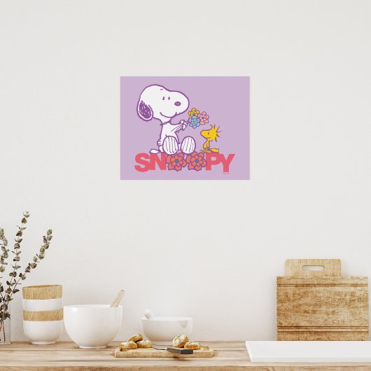 Erdnüsse | Snoopy & Woodstock-Blume Poster (Küche)
