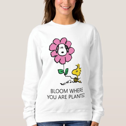 Erdnüsse | Snoopy & Woodstock-Blume Sweatshirt (Vorderseite)