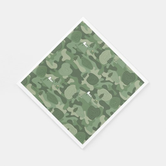 Erdnüsse | Snoopy & Woodstock Camouflage Camp Serviette (Ecke)