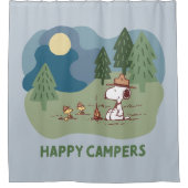 Erdnüsse | Snoopy & Woodstock Camp Duschvorhang (Vorderseite)