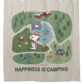 Erdnüsse | Snoopy & Woodstock Camp Karte Duschvorhang (Vorderseite)