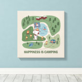 Erdnüsse | Snoopy & Woodstock Camp Karte Leinwanddruck (Insitu (Holzboden))