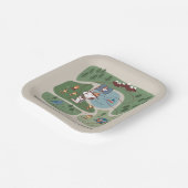 Erdnüsse | Snoopy & Woodstock Camp Karte Pappteller (Gewinkelt)