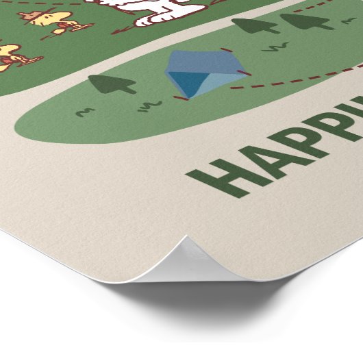 Erdnüsse | Snoopy & Woodstock Camp Karte Poster (Ecke)