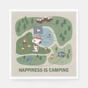 Erdnüsse Snoopy & Woodstock Camp Karte Serviette