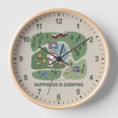 Erdnüsse | Snoopy & Woodstock Camp Karte Uhr (Vorderseite)