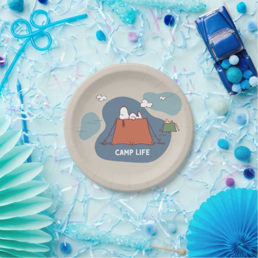 Erdnüsse | Snoopy & Woodstock Camp Life Pappteller (Party)