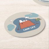 Erdnüsse | Snoopy & Woodstock Camp Life Runder Pappuntersetzer (Angewinkelt)