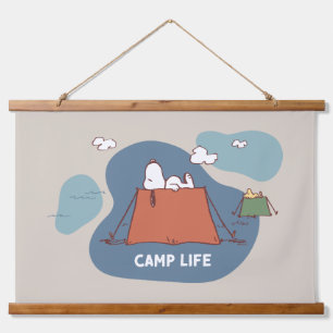 Erdnüsse Snoopy & Woodstock Camp Life Wandteppich Mit Holzrahmen