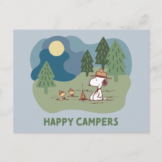 Erdnüsse | Snoopy & Woodstock Camp Postkarte (Vorderseite)