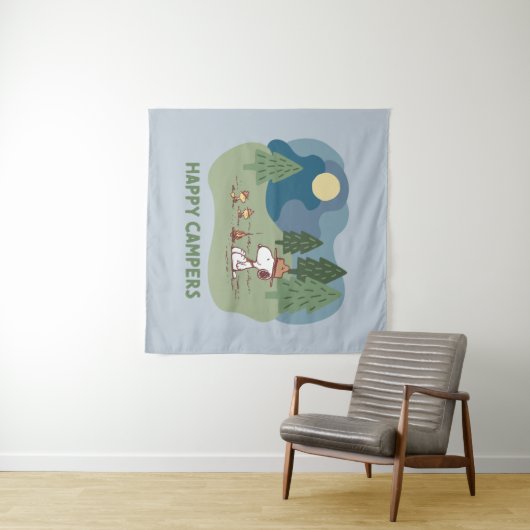 Erdnüsse | Snoopy & Woodstock Camp Wandteppich (Beispiel (Horizontal))