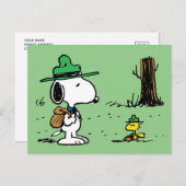 Erdnüsse | Snoopy & Woodstock Camping Postkarte (Vorne/Hinten)