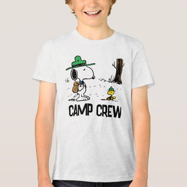 Erdnüsse | Snoopy & Woodstock Camping Tri-Blend Shirt (Vorderseite)