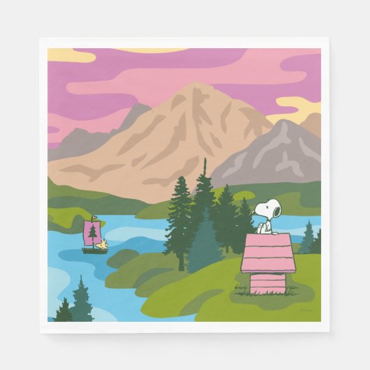 Erdnüsse | Snoopy & Woodstock Das große Outdoor Serviette (Vorderseite)