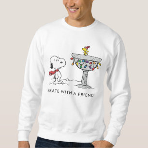 Erdnüsse Snoopy & Woodstock dekorierte Vogelbade Sweatshirt