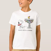 Erdnüsse | Snoopy & Woodstock dekorierte Vogelbade T-Shirt (Vorderseite)