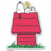 Erdnüsse | Snoopy & Woodstock Doghouse Aufkleber (Vorderseite)