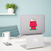 Erdnüsse | Snoopy & Woodstock Doghouse Aufkleber (Laptop auf Schreibtisch)