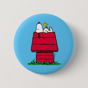 Erdnüsse   Snoopy & Woodstock Doghouse Button
