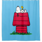 Erdnüsse | Snoopy & Woodstock Doghouse Duschvorhang (Vorderseite)