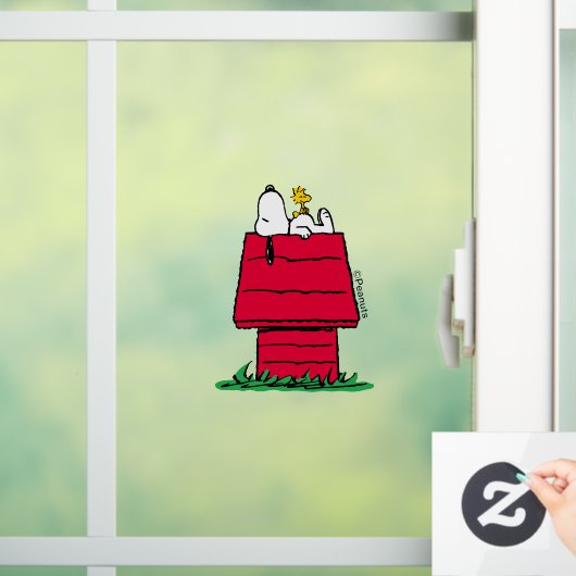 Erdnüsse | Snoopy & Woodstock Doghouse Fensteraufkleber (Zuhause)