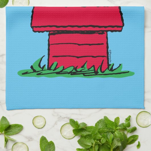 Erdnüsse | Snoopy & Woodstock Doghouse Geschirrtuch (Gefaltet)