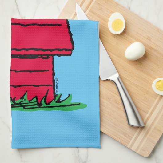 Erdnüsse | Snoopy & Woodstock Doghouse Geschirrtuch (Viertel Falte)