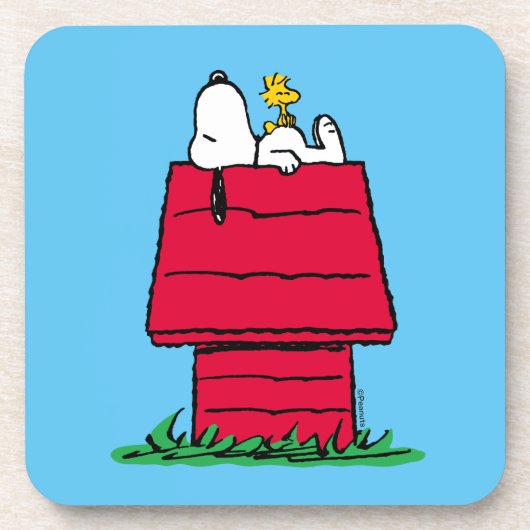 Erdnüsse | Snoopy & Woodstock Doghouse Getränkeuntersetzer (Vorderseite)