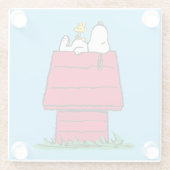 Erdnüsse | Snoopy & Woodstock Doghouse Glasuntersetzer (Rückseite)