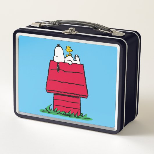 Erdnüsse | Snoopy & Woodstock Doghouse Metall Brotdose (Vorderseite)
