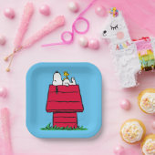 Erdnüsse | Snoopy & Woodstock Doghouse Pappteller (Party)