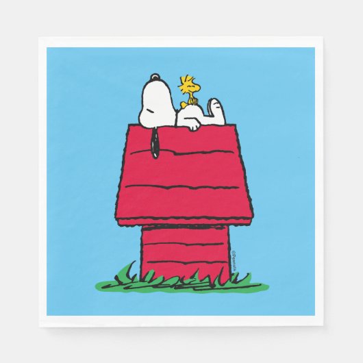Erdnüsse | Snoopy & Woodstock Doghouse Serviette (Vorderseite)