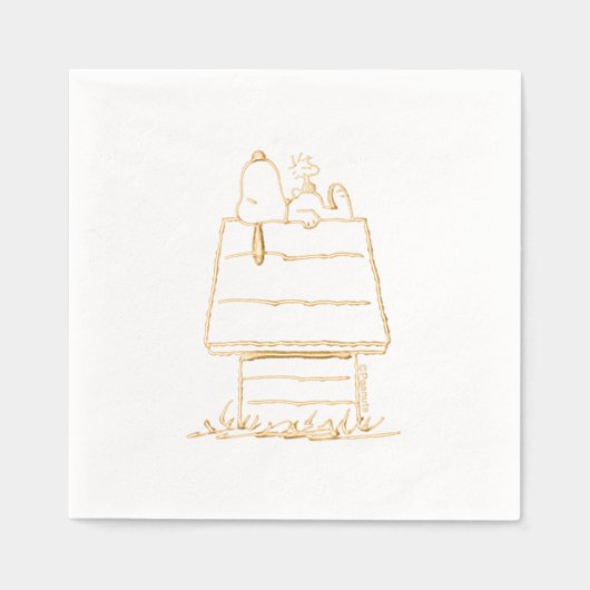 Erdnüsse | Snoopy & Woodstock Doghouse Servietten Mit Folie (Vorderseite)