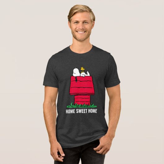 Erdnüsse | Snoopy & Woodstock Doghouse Tri-Blend Shirt (Vorderseite voll)