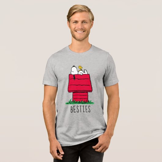 Erdnüsse | Snoopy & Woodstock Doghouse Tri-Blend Shirt (Vorderseite voll)