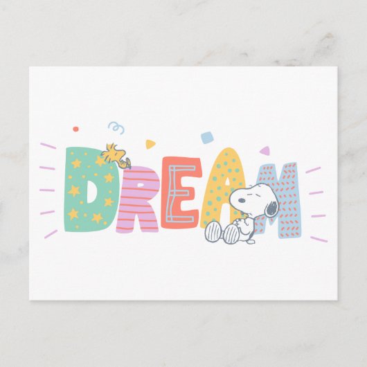 Erdnüsse | Snoopy & Woodstock Dream Postkarte (Vorderseite)