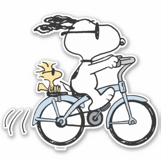 Erdnüsse | Snoopy & Woodstock Fahrrad Aufkleber (Vorderseite)