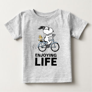 Erdnüsse Snoopy & Woodstock Fahrrad Baby T-shirt