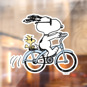 Erdnüsse   Snoopy & Woodstock Fahrrad Fensteraufkleber