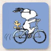 Erdnüsse | Snoopy & Woodstock Fahrrad Getränkeuntersetzer (Vorderseite)