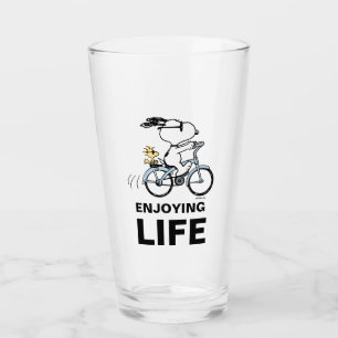 Erdnüsse   Snoopy & Woodstock Fahrrad Glas