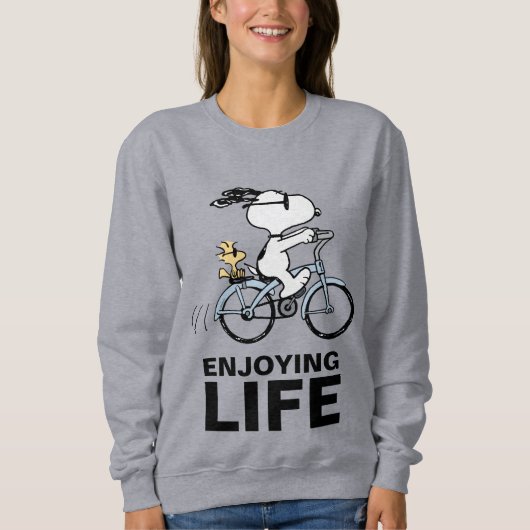 Erdnüsse | Snoopy & Woodstock Fahrrad Sweatshirt (Vorderseite)