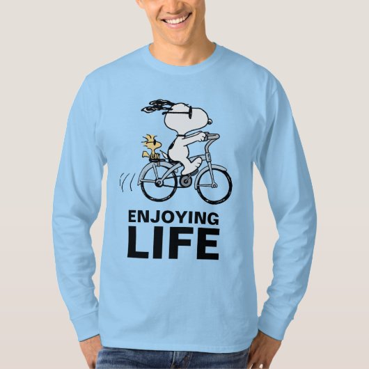 Erdnüsse | Snoopy & Woodstock Fahrrad T-Shirt (Vorderseite)