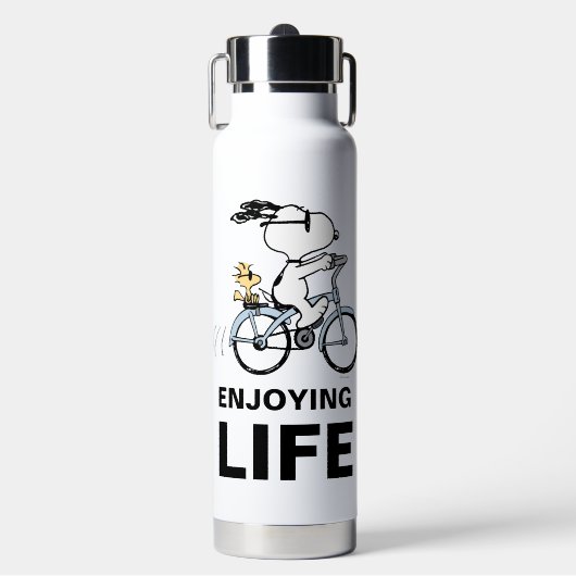 Erdnüsse | Snoopy & Woodstock Fahrrad Trinkflasche (Vorderseite)