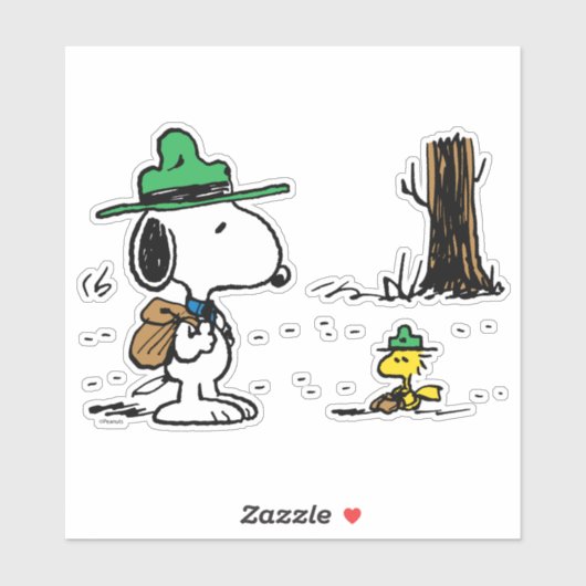 Erdnüsse | Snoopy & Woodstock Familienurlaub Aufkleber (Blatt)