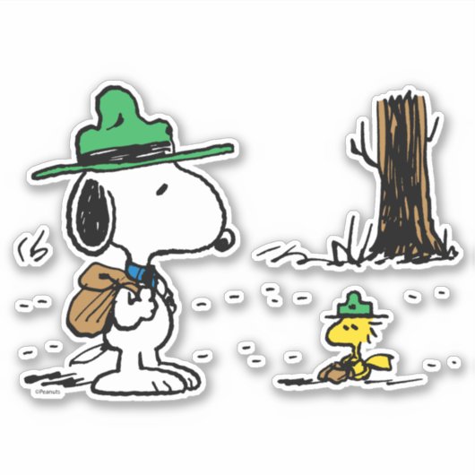 Erdnüsse | Snoopy & Woodstock Familienurlaub Aufkleber (Vorderseite)
