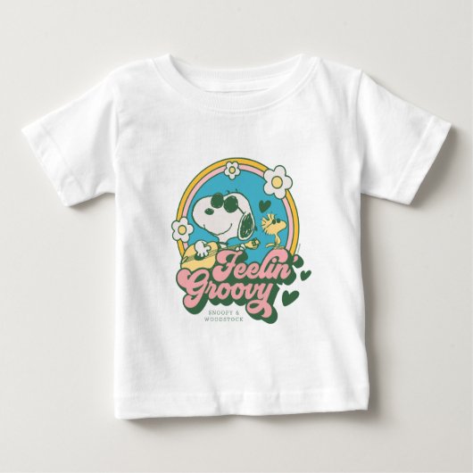 Erdnüsse | Snoopy & Woodstock Feelin'Groovy Baby T-shirt (Vorderseite)