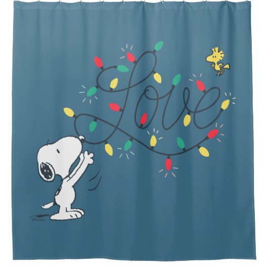 Erdnüsse | Snoopy & Woodstock Feriendekoration Duschvorhang (Vorderseite)