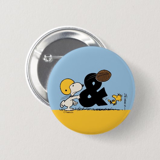 Erdnüsse | Snoopy & Woodstock Football Button (Vorne & Hinten)
