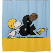 Erdnüsse | Snoopy & Woodstock Football Duschvorhang (Vorderseite)